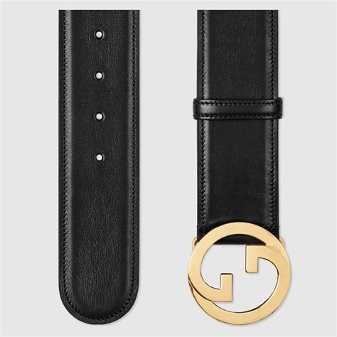 Ceinture Gucci Blondie en cuir noir .